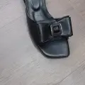 Veor Siyah Cilt Topuklu Terlik