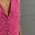 Yelekli şort takım pembe