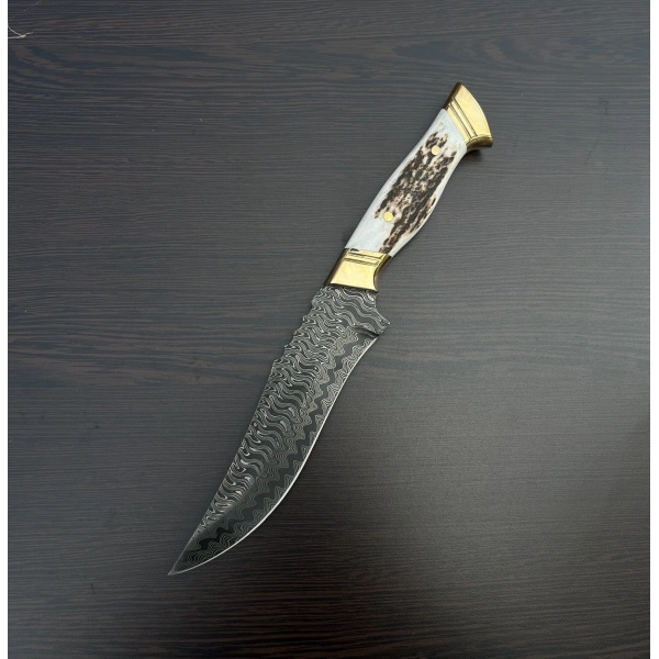 DAMASCUS GEYİK KABZA TIRTIKLI OUTDOOR BIÇAK