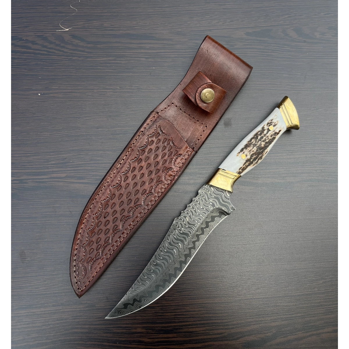 DAMASCUS GEYİK KABZA TIRTIKLI OUTDOOR BIÇAK