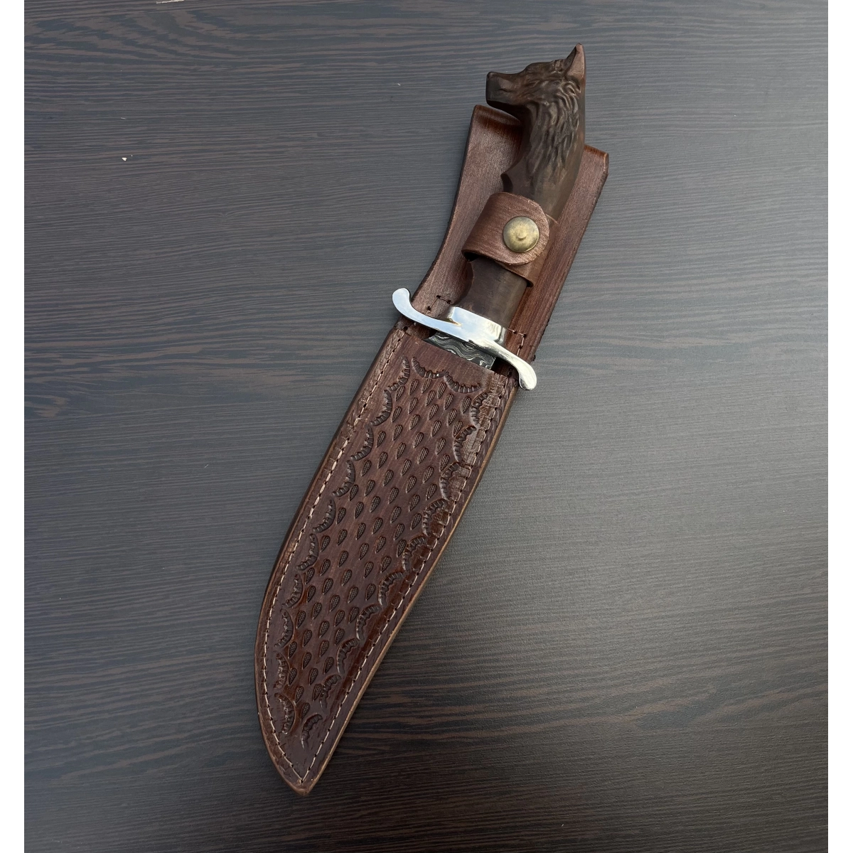 DAMASCUS KURT BAŞ KABZA TIRTIKLI OUTDOOR BIÇAK