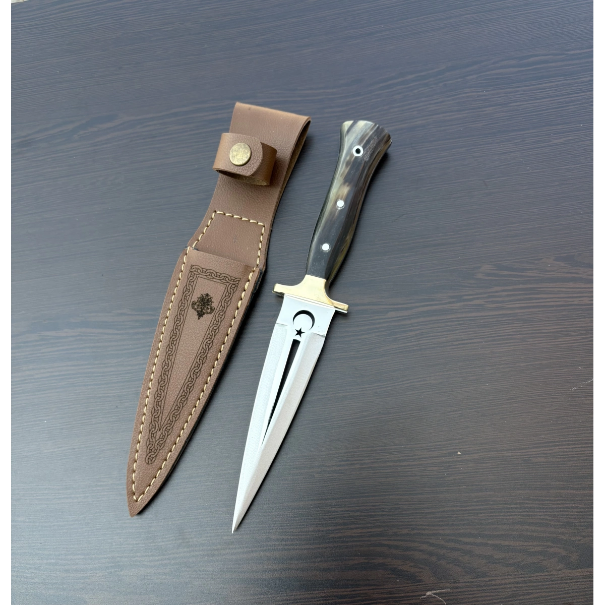 KOÇ BOYNUZU AYYILDIZLI KAMA SİYAH