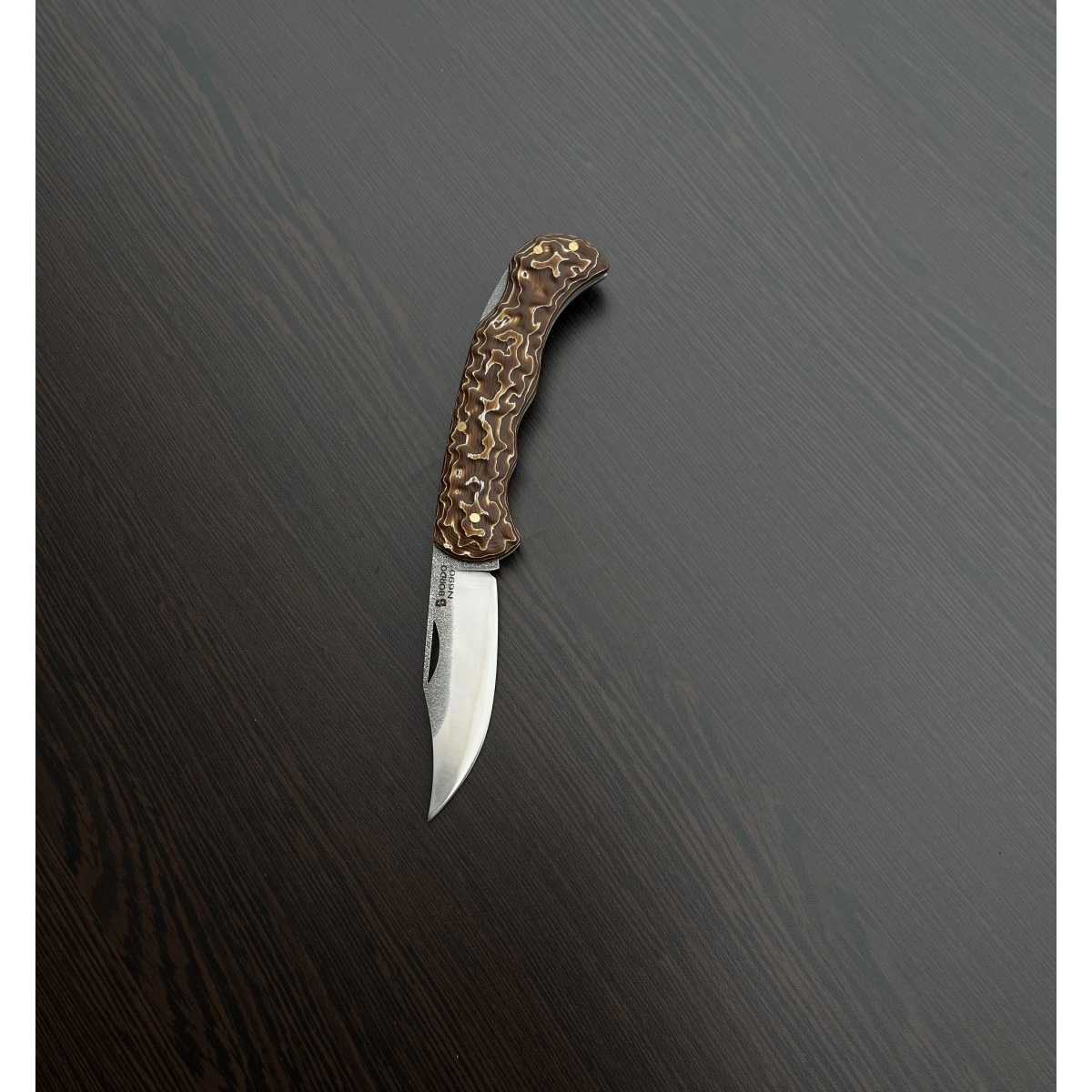 N690 KAHVE VERZALİT KABZE KLİPSLİ KATLANIR ÇAKI