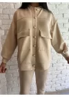 KOPYA - Oversize Bomber Ceket Ve Beli Lastikli Pantolon Takım