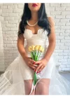 Kadın Tül Detaylı Maxi Boy Abiye Elbise