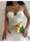 Kadın Tül Detaylı Maxi Boy Abiye Elbise