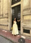 Kadın Askılı Kalp Yaka Tasarım Poplin Midi Elbise