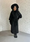 Kadın Balon Kol PREMİUM Astarlı Uzun Kaban