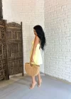 Kadın Boyundan Bağlamalı Mini Pileli Elbise