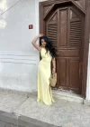Kadın Boyundan Bağlamalı Sırt Dekolteli Elbise