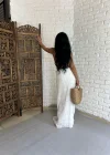 Kadın Boyundan Bağlamalı Sırtı Açık Büstiyer Ve Etek Takım