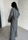 Kadın Çizgili Astarlı Kısa Bomber Ceket