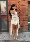 Kadın Gül Aksesuarlı Etek Ve Büstiyer Tasarım Takım