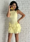 Kadın Halter Yaka Fırfırlı Şortlu Elbise