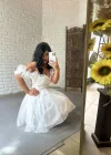 Kadın Kalp Yaka Kol Detaylı Tül BELLA Elbise