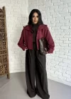 Kadın Kısa Pile Detaylı Trençkot