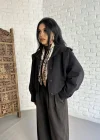 Kadın Kısa Pile Detaylı Trençkot