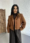 Kadın Kısa Pile Detaylı Trençkot
