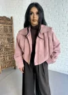 Kadın Kısa Pile Detaylı Trençkot