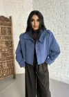 Kadın Kısa Pile Detaylı Trençkot
