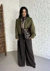 Kadın Kısa Pile Detaylı Trençkot