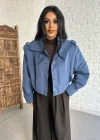 Kadın Kısa Pile Detaylı Trençkot