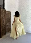 Kadın Kolları Fırfırlı Uzun Tasarım Gömlek Elbise