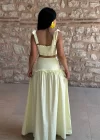 Kadın Omuz Fiyonklu Poplin İkili Takım