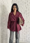 Kadın Oversize Kuşaklı Astarlı Premium Trençkot