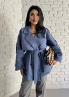 Kadın Oversize Kuşaklı Astarlı Premium Trençkot