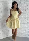 Kadın Poplin Kumaş Boyundan Bağlamalı Mini Elbise