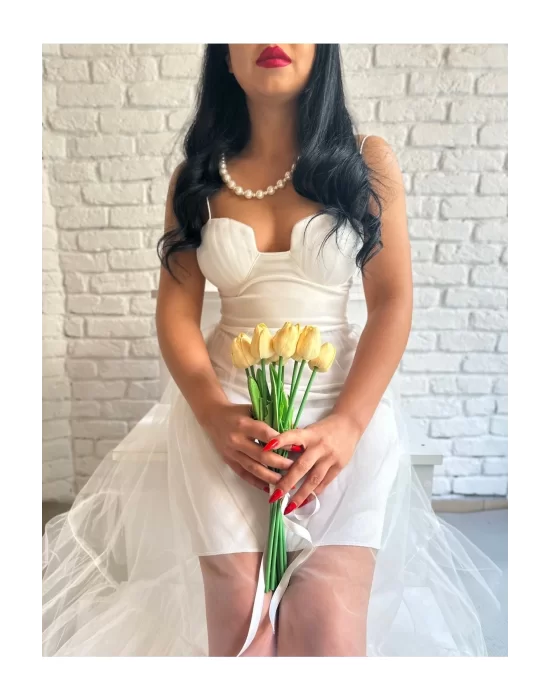 Kadın Tül Detaylı Maxi Boy Abiye Elbise