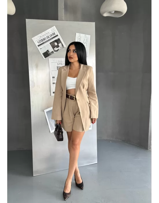 Kadın Blazer Ceket Ve Şort Takım