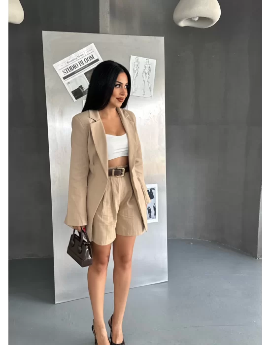 Kadın Blazer Ceket Ve Şort Takım