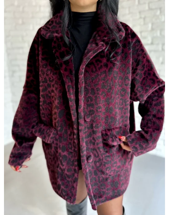 Kadın Çift Kapaklı Fox Kumaş Kürk Kaban