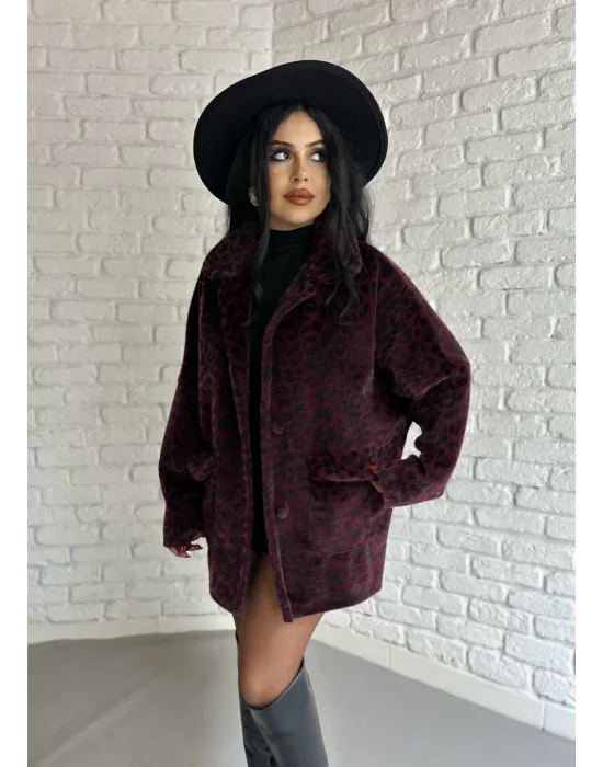 Kadın Çift Kapaklı Fox Kumaş Kürk Kaban