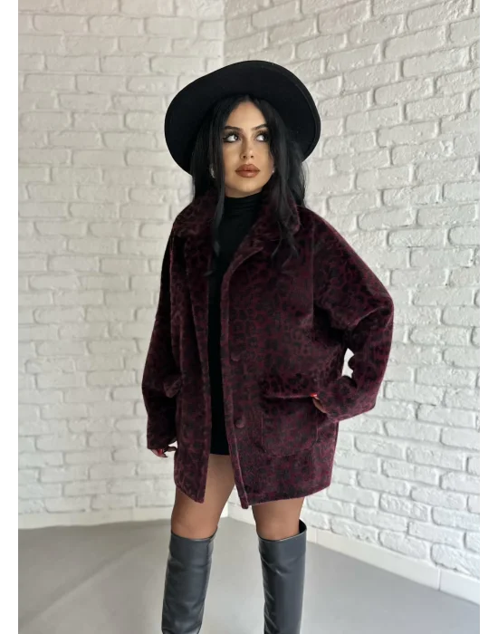 Kadın Çift Kapaklı Fox Kumaş Kürk Kaban