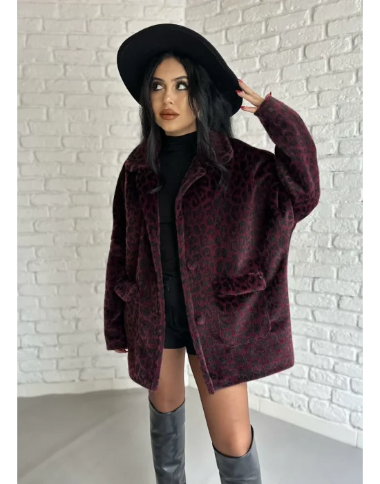 Kadın Çift Kapaklı Fox Kumaş Kürk Kaban