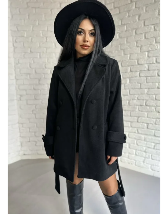 Kadın Kaşmir Dokulu Astarlı Kaşe Kaban