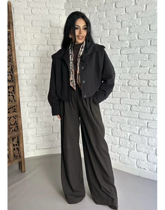 Kadın Kısa Pile Detaylı Trençkot