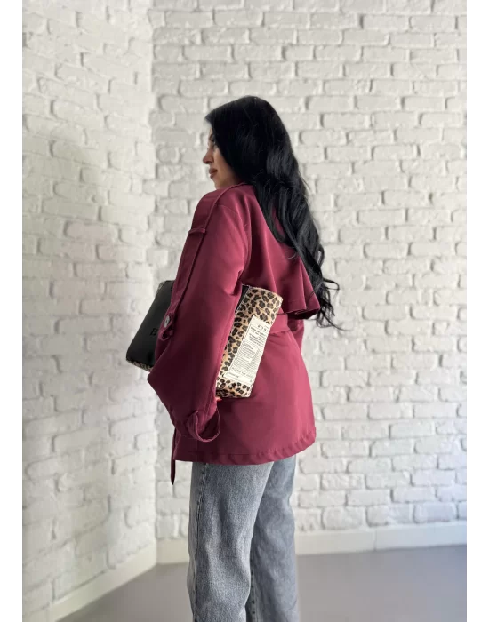 Kadın Oversize Kuşaklı Astarlı Premium Trençkot