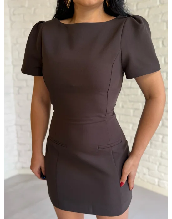 Kadın PİLİLİ Cepli  Kısa Elbise