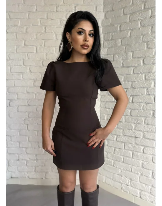 Kadın PİLİLİ Cepli  Kısa Elbise