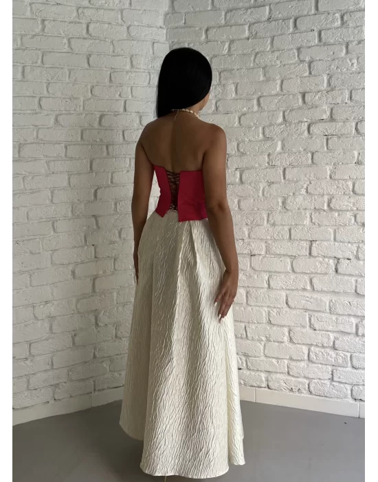 Kadın Saten Arkadan Bağcıklı Korse Büstiyer