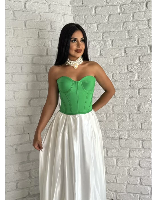 Kadın Saten Arkadan Bağcıklı Korse Büstiyer