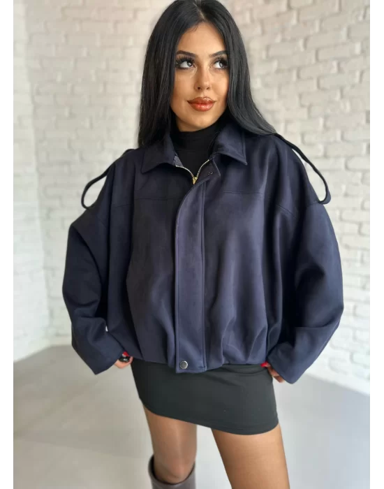 KADIN SÜET FERMUARLI BOMBER CEKET