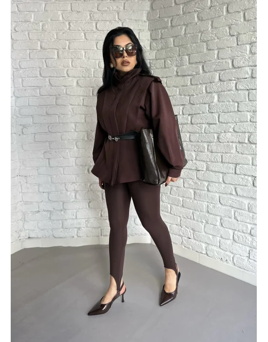 Kadın Topuktan Geçmeli İçi Şardonlu Füzo Tayt