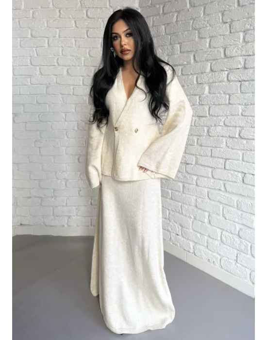 Kadın Triko Hırka Ve Max Boy Etek Takım