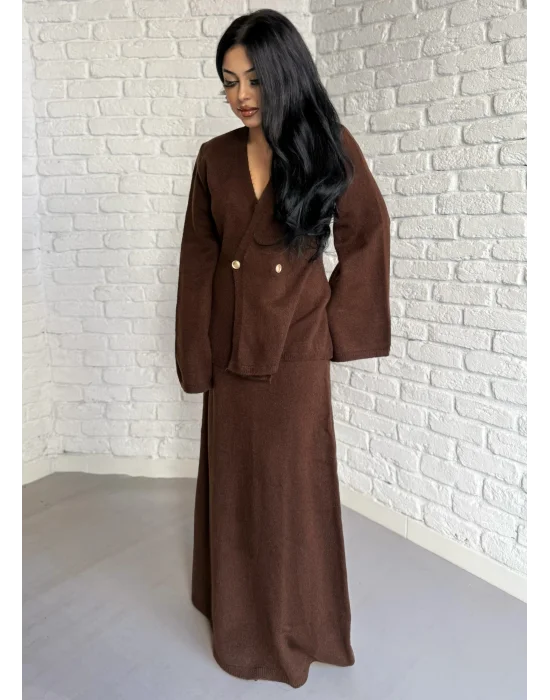 Kadın Triko Hırka Ve Max Boy Etek Takım