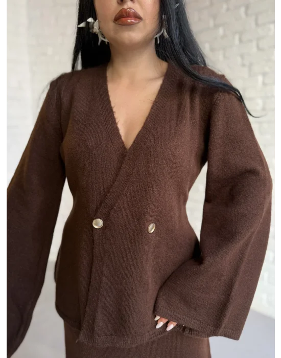 Kadın Triko Hırka Ve Max Boy Etek Takım